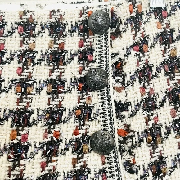 VERONICA BEARD STARK TWEED MINI SKIRT Houndstooth-patterned SIZE 4 - Picture 12 of 13